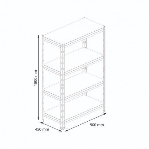 Стелаж металевий AR Shelving RIVET 180x90x45см 4 полиці (TR18S405KHEDD8TLM0) Стелаж металевий AR Shelving RIVET 180x90x45см 4 полиці (TR18S405KHEDD8TLM0)